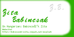 zita babincsak business card